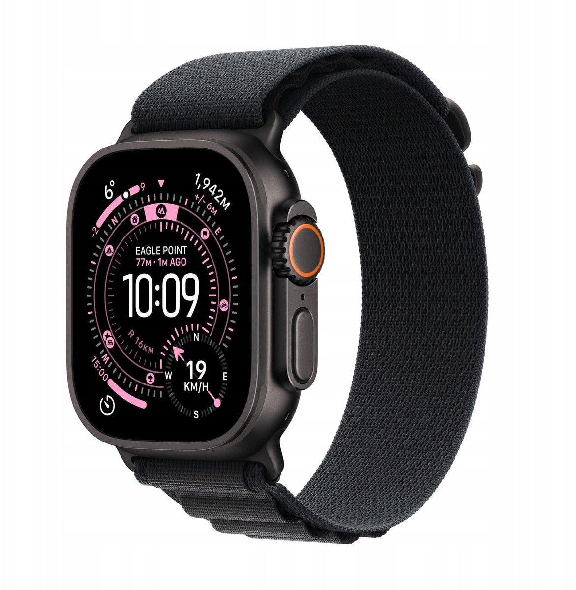 Smartwatch Apple Watch Ultra 3 GPS + Cellular 49mm Black Titanium / Alpine Loop L Czarny (MF0X4QP/A)