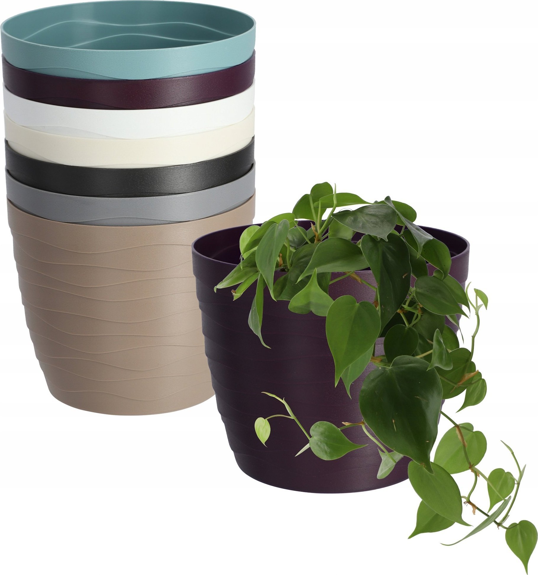 Kadax Doniczka Osłonka Na Kwiaty Okrągła Śliwkowa 11 cm