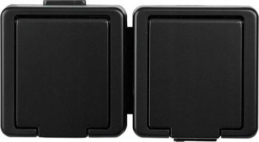 Timex LOFT Gniazdo podwójne z/u IP44 z klapką czarne GNt-6J CZ