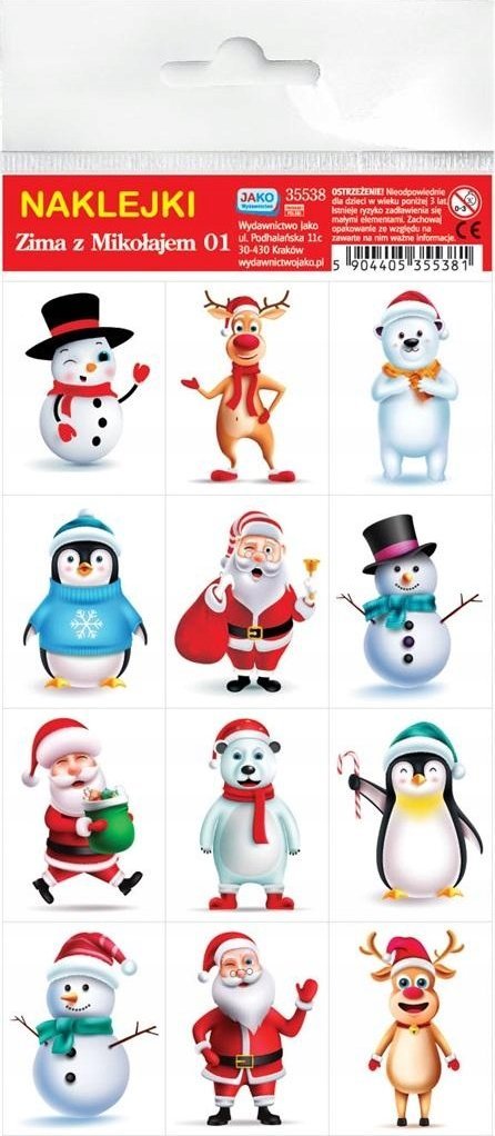 Wydawnictwo Jako Naklejki. Zima z Mikołajem 01
