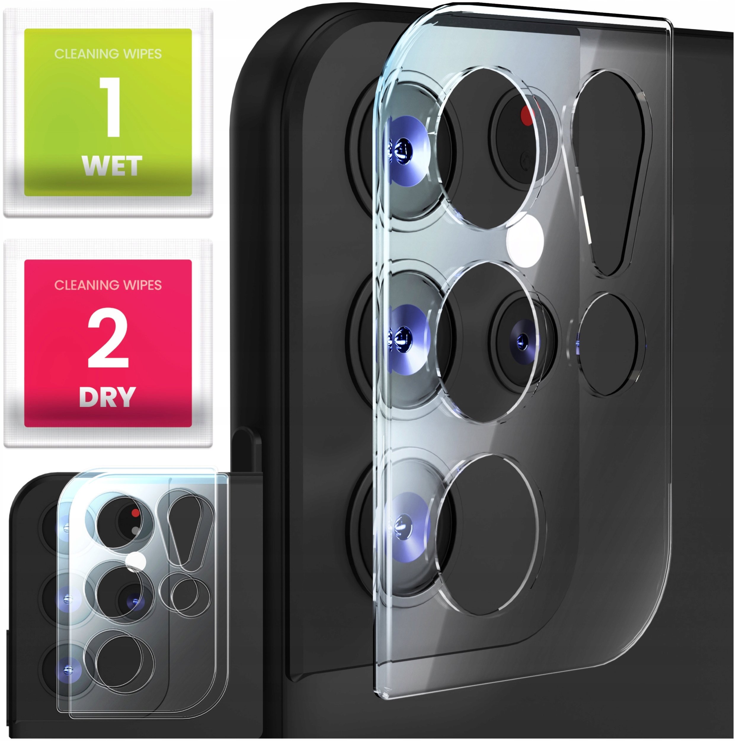 2-PAK Szkło Na Aparat Do Samsung Galaxy S21 Ultra (Hartowane, Ochronne, 9H)