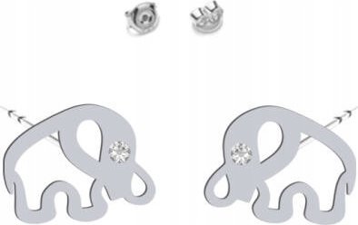 Radziszewska Jewellery Kolczyki Srebrne Słonik 925 Prezent Dziecko Biżuteria ŻYCZENIA GRATIS