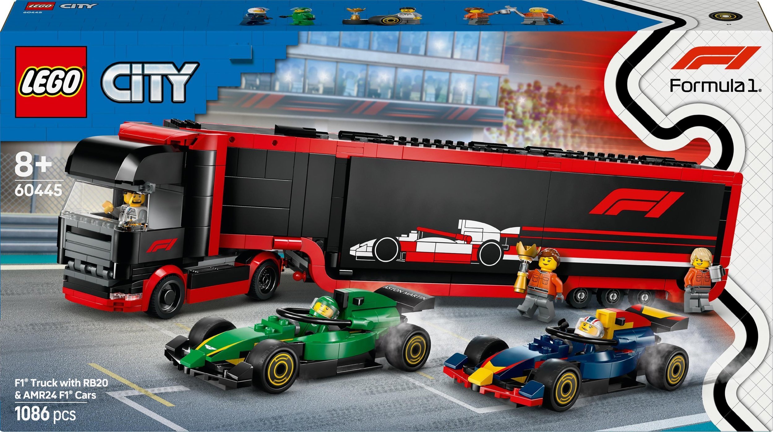 LEGO City Formula 1 F1® Ciężarówka z bolidami RB20 i AMR24 F1® 3 szt. (60445)