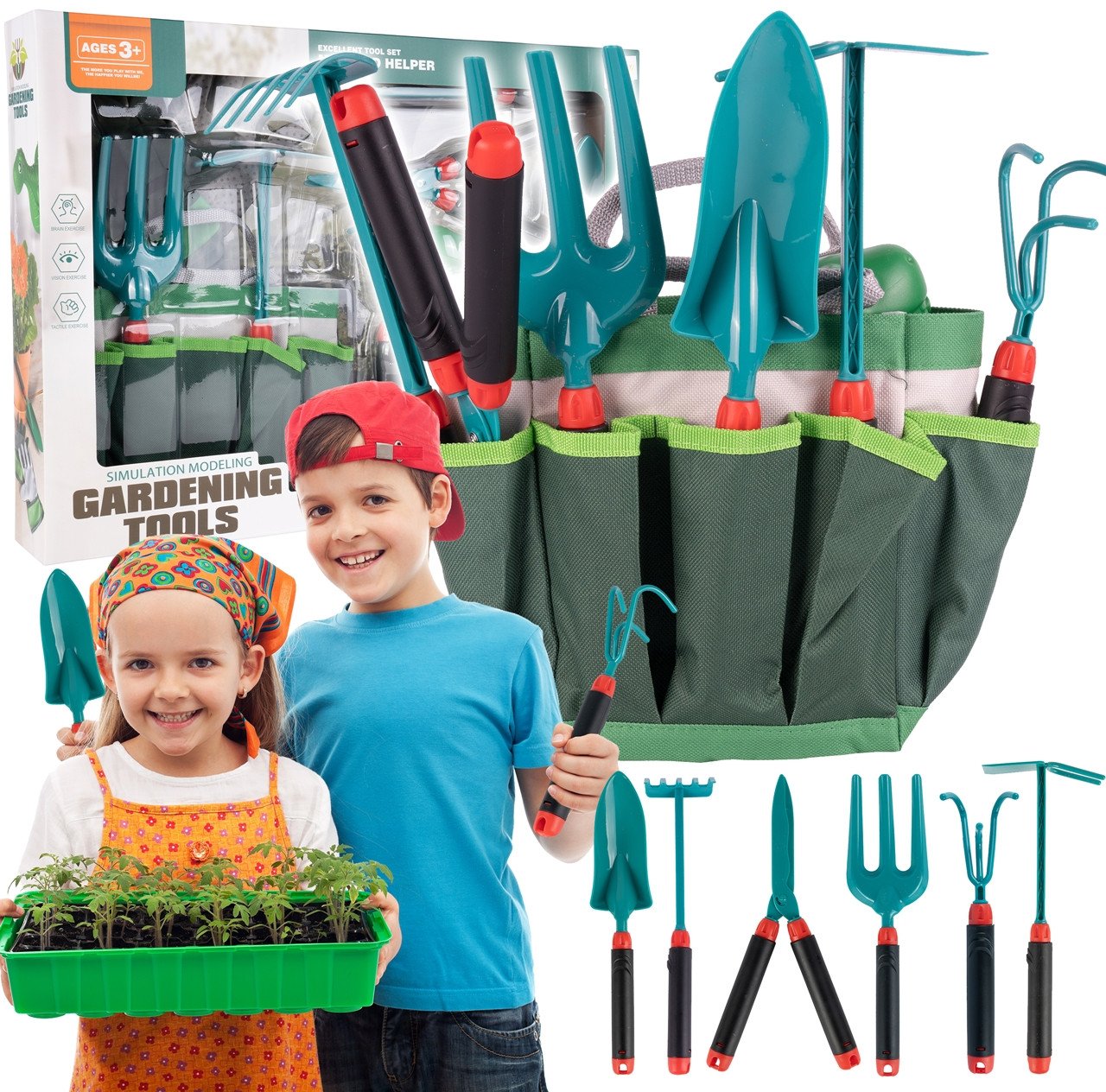 Mały Ogrodnik Torba z Narzędziami Rękawice