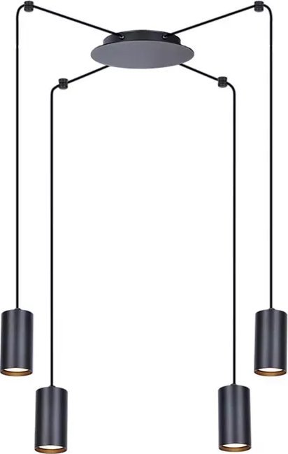 Lampa wisząca Lumes Industrialna czarna lampa wisząca pająk - S781-Lona