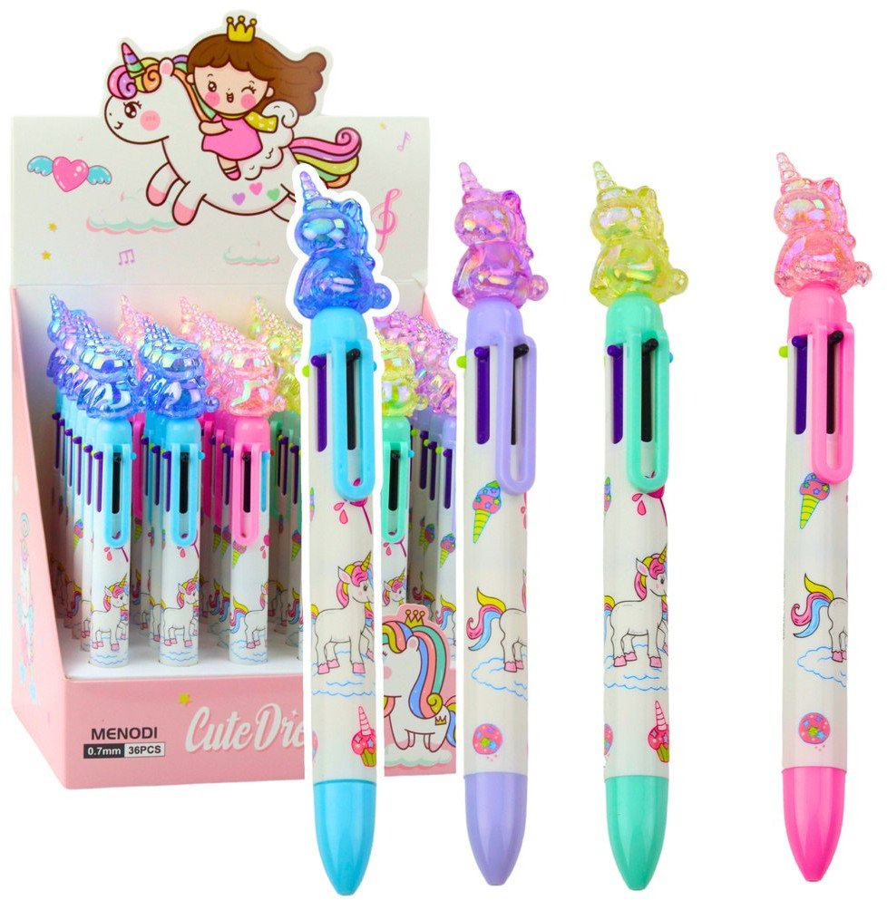 Długopis Wielokolorowy 6 Kolorów Figurka Jednorożca 0.7mm LEAN