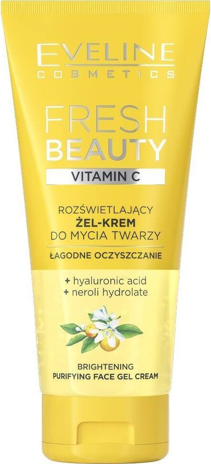 Eveline Fresh Beauty Rozświetlający żel-krem do mycia twarzy z witaminą C 150ml