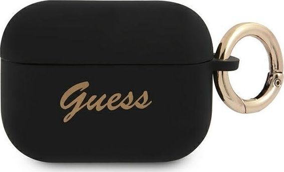 Guess Etui ochronne GUAPSSSK Silicone Vintage Script do AirPods Pro czarne