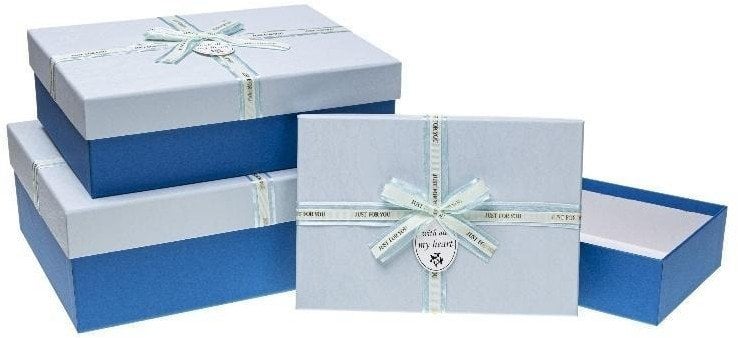 Pudełko prostokątne z kokardą 3szt ROZETTE