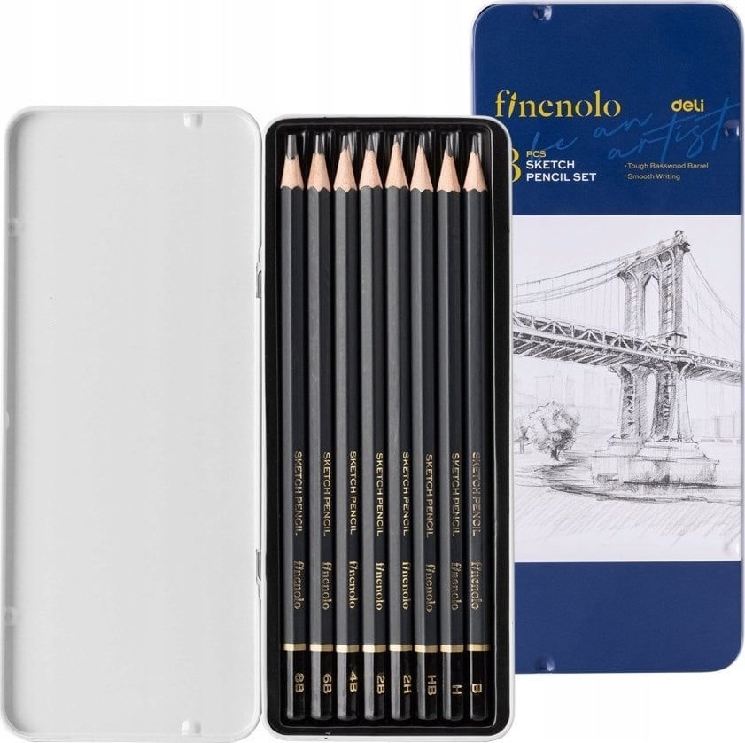 Deli Ołówki do szkicowania Finenolo 8szt DELI