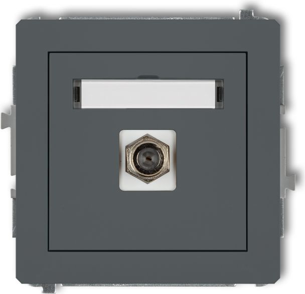 Karlik Gniazdo antenowe Deco pojedyncze SAT grafitowy mat (28DGF-1)