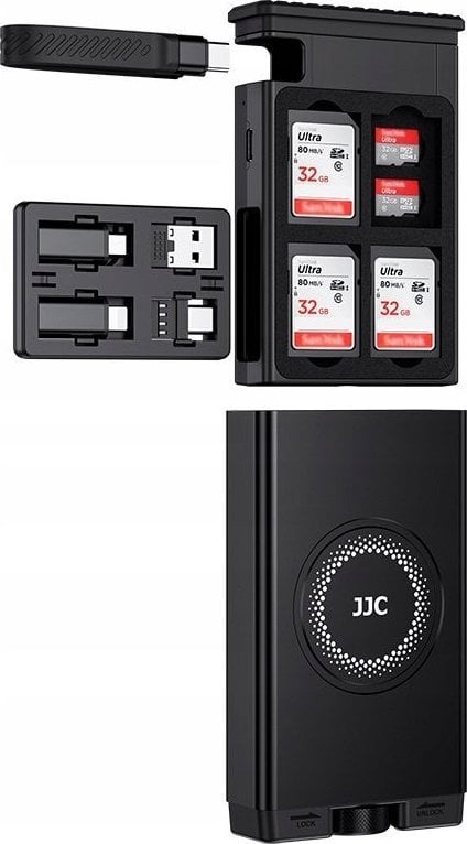 JJC Etui + Czytnik Kart SD MicroSD TF na USB TYPE-C USB-C 3.1 MicroUSB 300 MB/s / MFCC-1