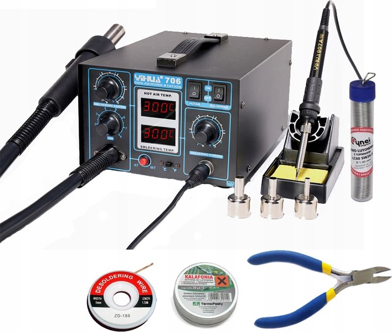 Techrebal Zestaw stacja lutownicza Yihua 706 Nożyczki KIT 11