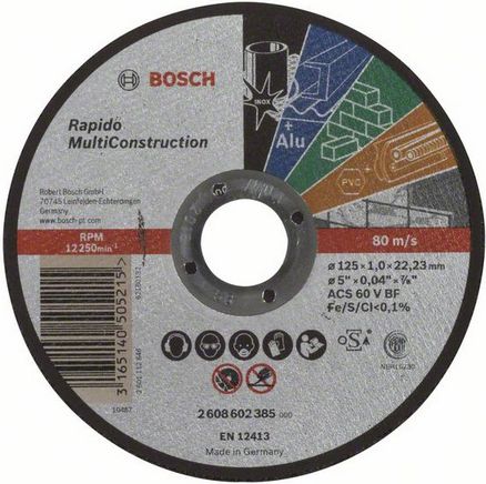 Bosch Tarcza tnąca prosta Rapido Multi Construction ACS 60 V BF 1 x 125mm (2.608.602.385)