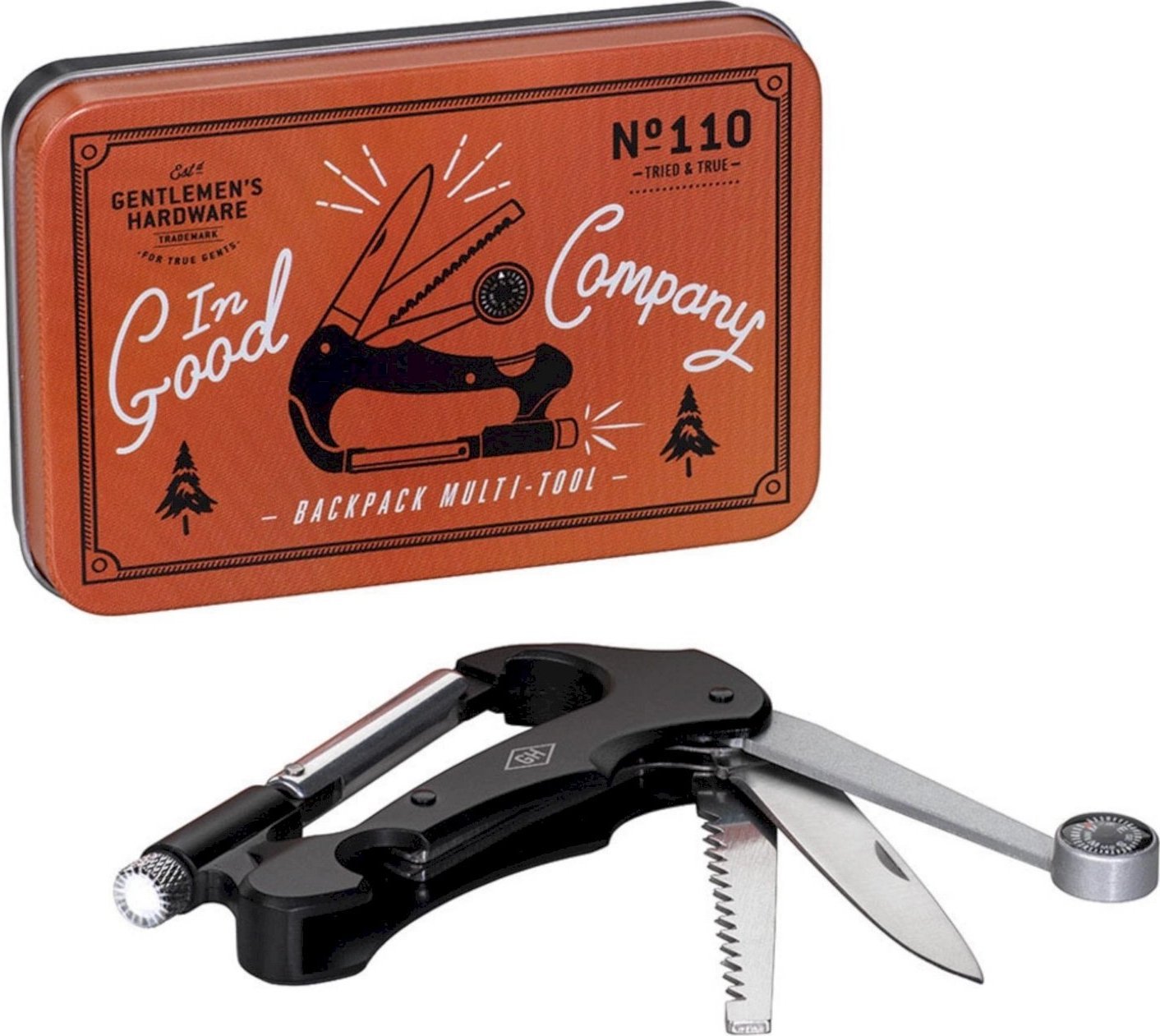 Gentlemens Hardware Multitool do plecaka z latarką - 5 w 1 | GENTLEMENS HARDWARE