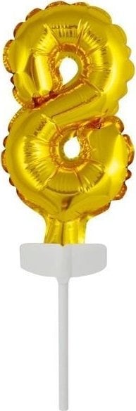 AMSCAN Balon foliowy mini cyfra 8 złota 6,5x12cm