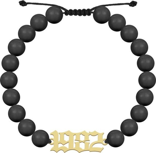 Radziszewska Jewellery Pozłacana Bransoletka Męska ROCZNIK DATA perły DEDYKACJA GRATIS