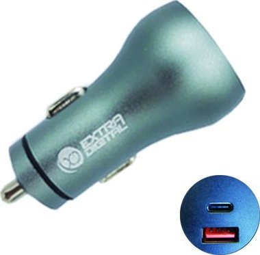 Ładowarka Extra Digital Extra Digital Kroviklis USB 3.0+ Type C: 12-24V, 36W, QC3.0+ PD