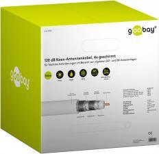 Przewód Goobay 120 dB kabel koncentryczny antenowy, ekranowanie 4x, CU, 305 m, biały - Długość kabla 305 m