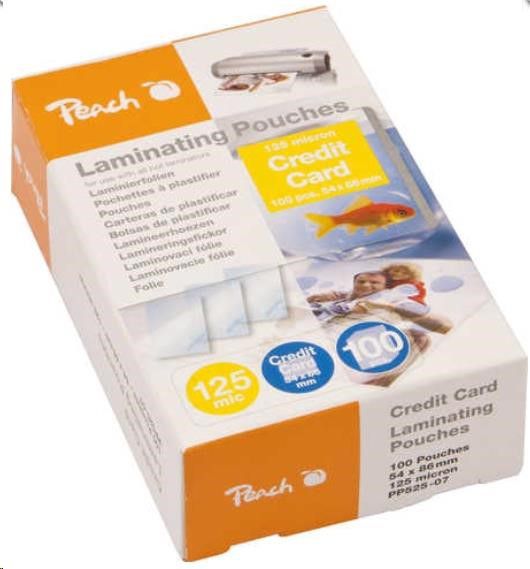 Peach Folia do laminowania kart kredytowych, 54x86mm, 125mic, 100pck Arkuszy (510326)