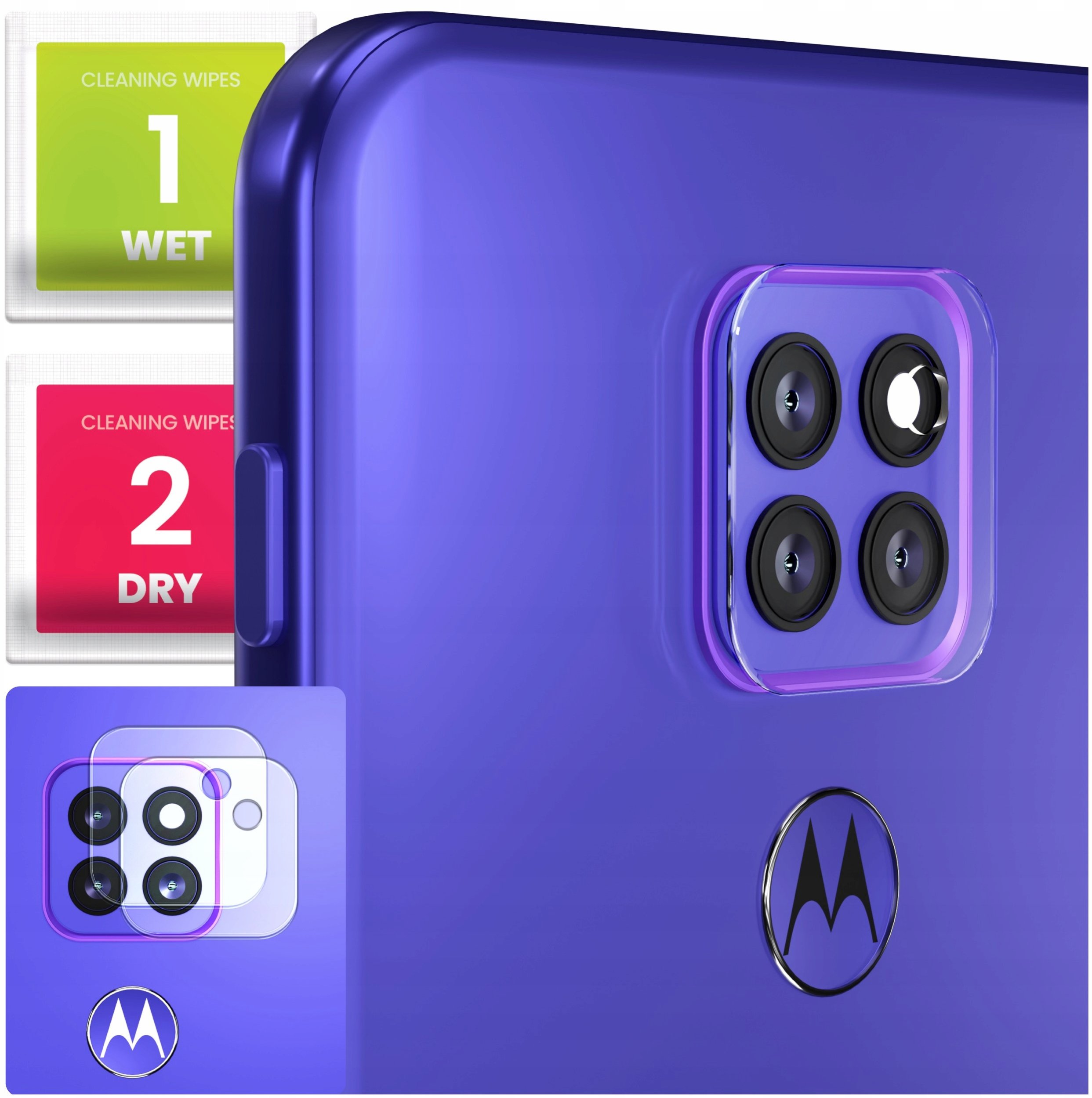 2-PAK Szkło Na Aparat Do Motorola Moto G9 Play (Hartowane, Na Obiektyw, 9H)