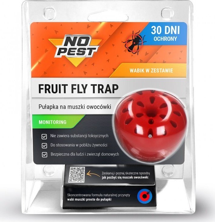 NO PEST Pułapka na Muszki Owocówki + Wabik 15ml Pułapka Sposób Środek na Muszki Insekty z Wabikiem