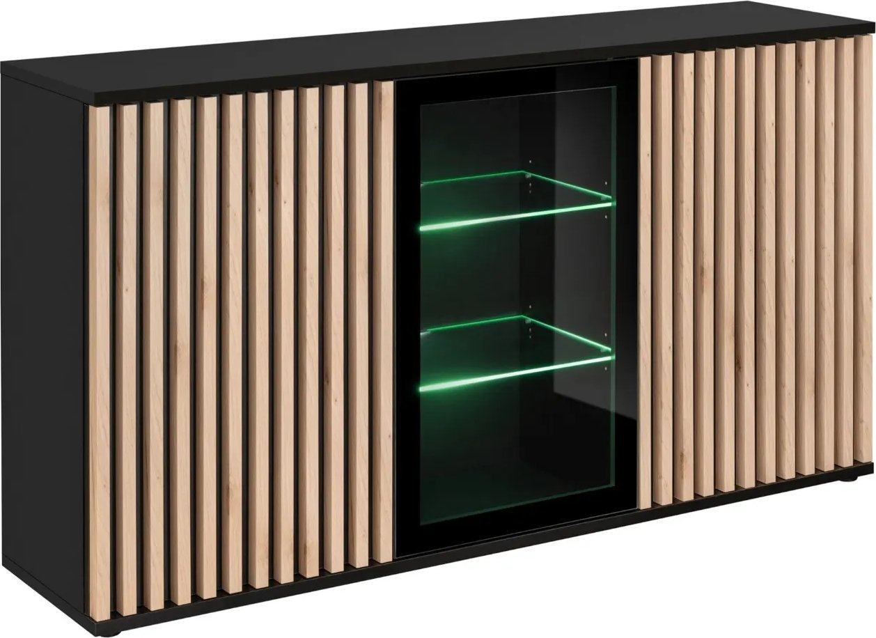 ASM Meble Komoda CAMERON LED hickory jackson/czarna ASM Meble