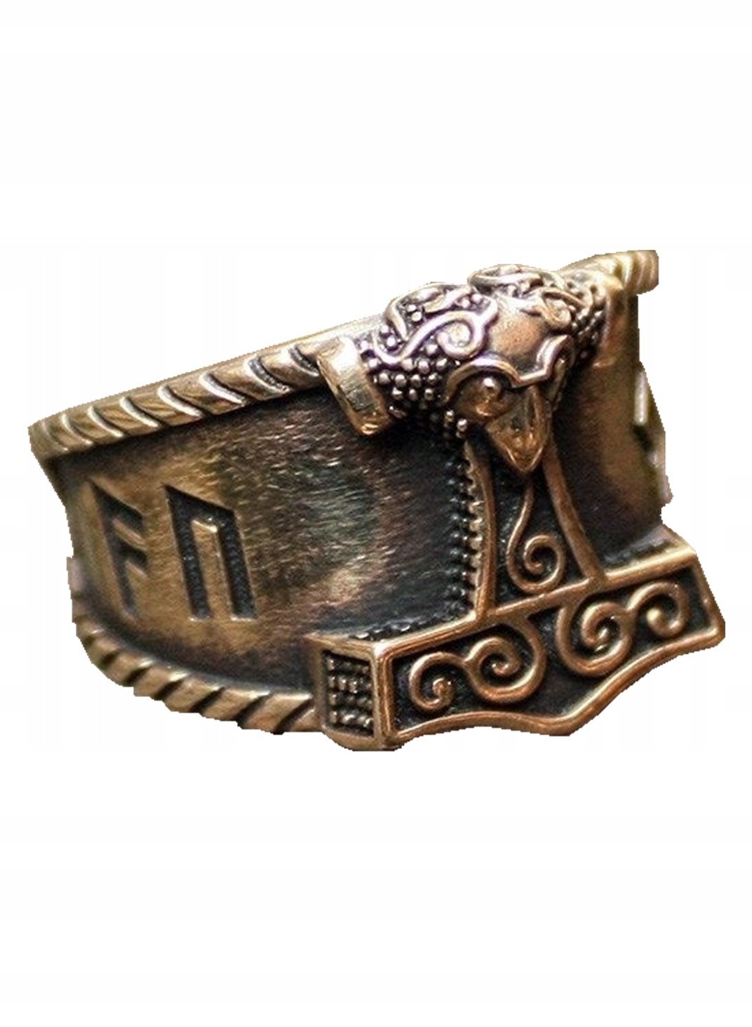 PIERŚCIEŃ SYGNET Wikingów MŁOT THORA Mjolnir 146