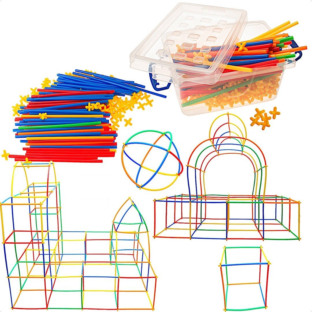 KIK Słomki do budowania klocki konstrukcyjne Box 700el.