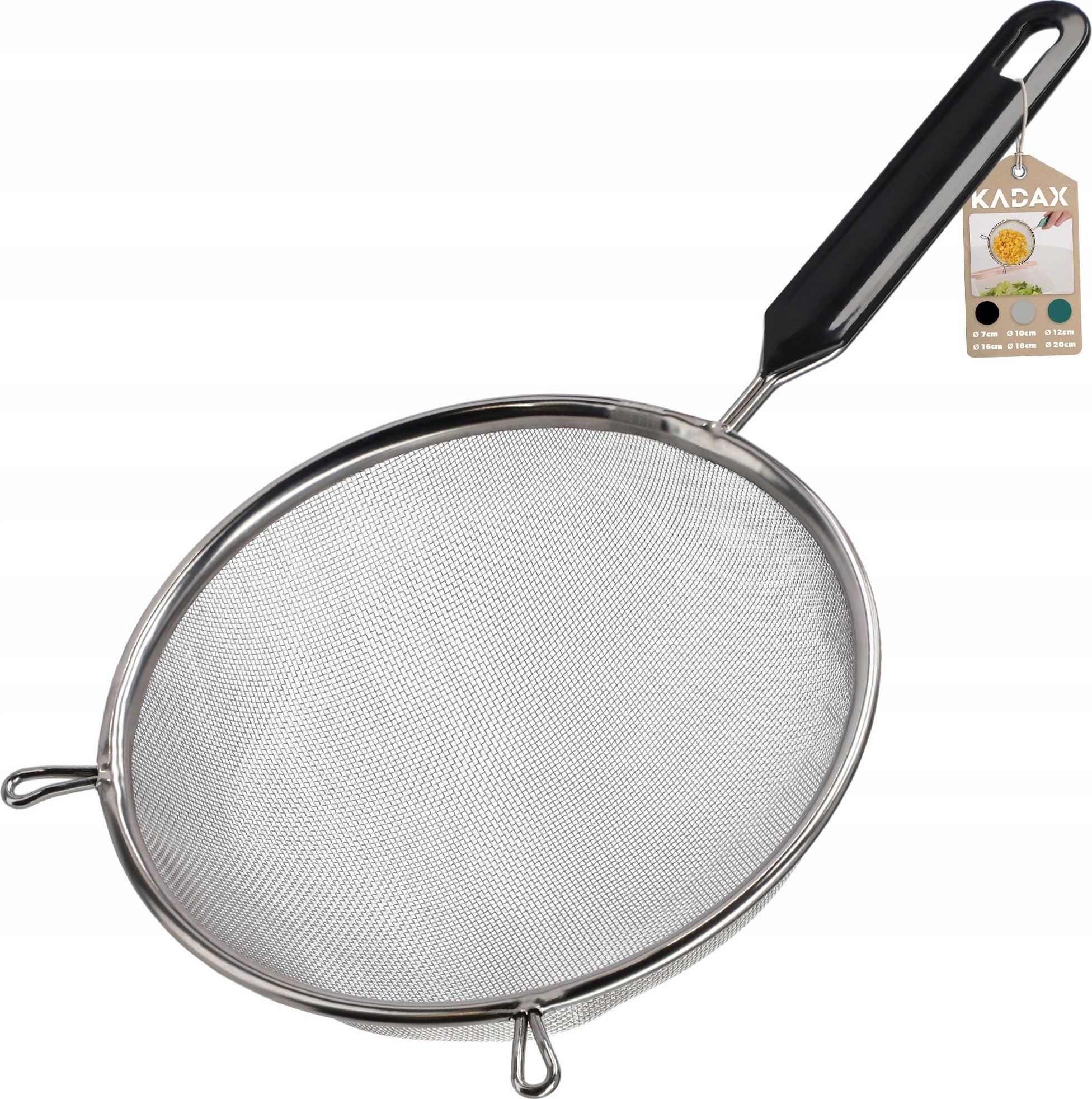 Kadax Sitko Kuchenne Nierdzewne Przesiewacz Mąki 16 cm