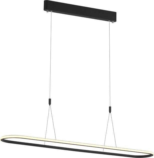 Lampa wisząca Mdeco LAMPA wisząca SLIM/000001/3000/B MDECO metalowa OPRAWA owalny ZWIS LED 37W 3000K nad stół czarny