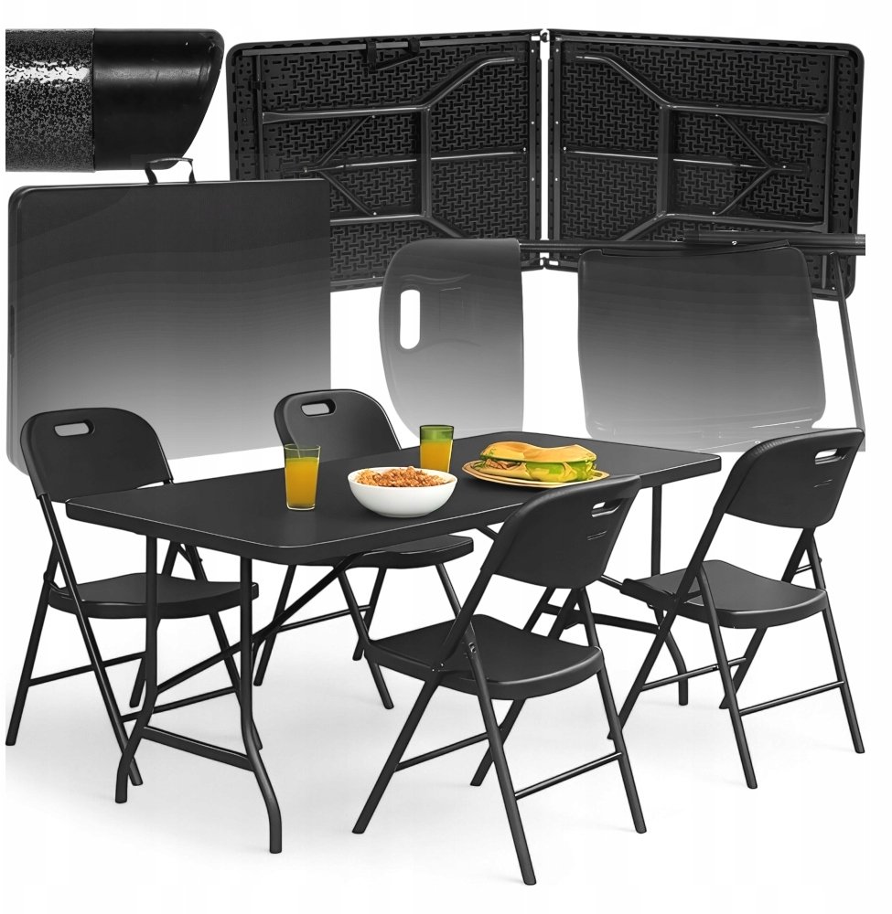 Hitbaits ZESTAW CATERINGOWY STÓŁ 4 KRZESŁA KANZA