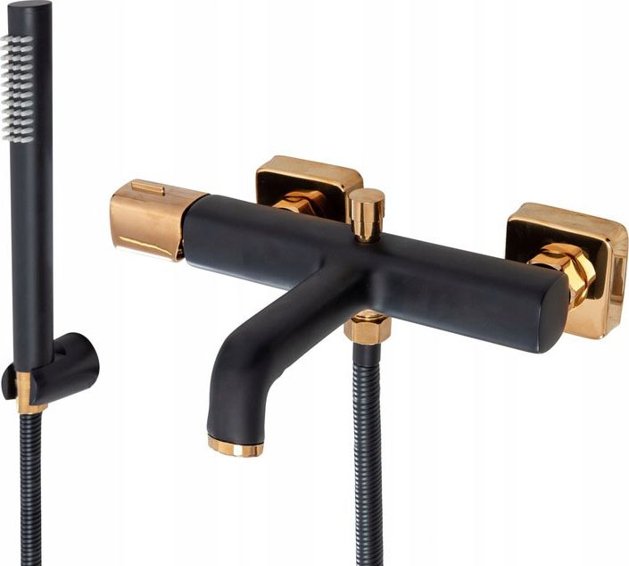 Bateria wannowa Rea Salto ścienne czarny + złoto (REA-B6352)