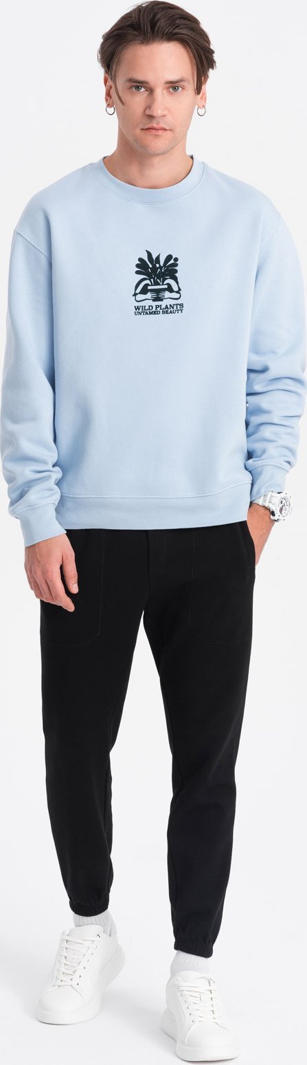 Ombre Spodnie męskie dresowe CARROT ze strukturalnej dzianiny - czarne V8 OM-PASK-0143 XXL