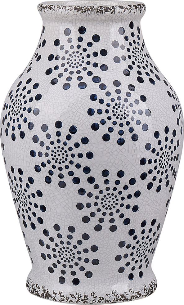 Shumee Wazon na kwiaty biały z niebieskim NEMEA