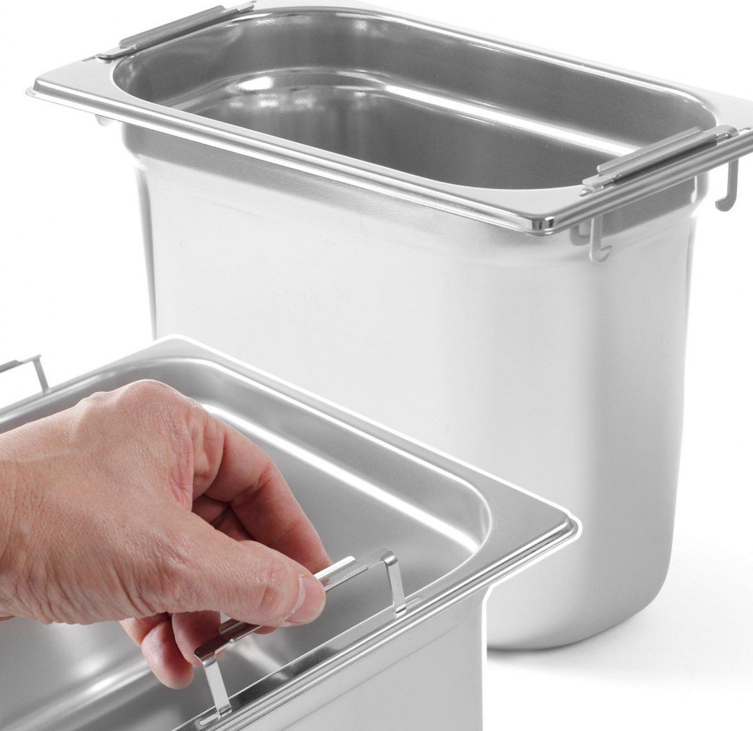 Hendi Pojemnik GN z chowanymi uchwytami stal nierdzewna GN1/4 265x162mm wys. 200mm - Hendi 803608