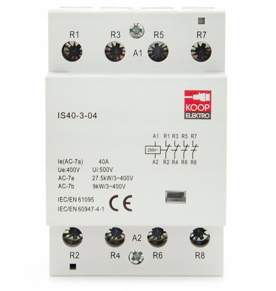 Stycznik modułowy 40-04 40A 4NC 230V 3P 3-FAZ IS40-3-04