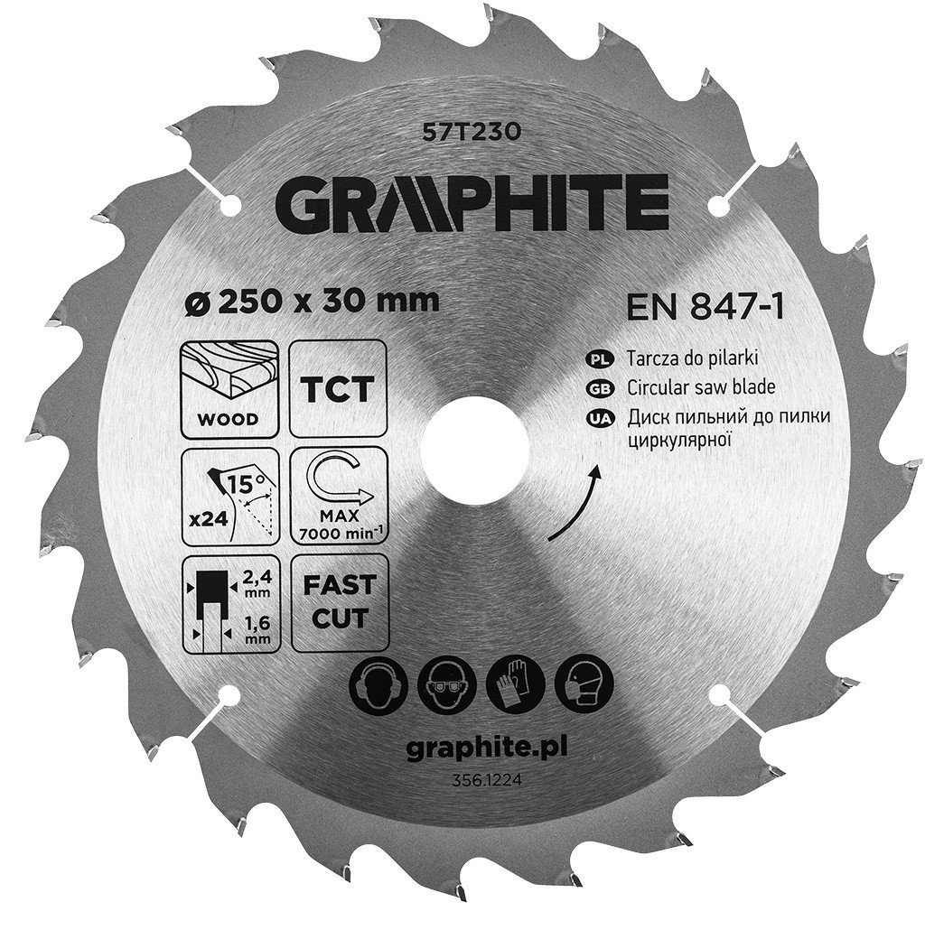 Tarcza do pilarki, widiowa, 250 x 30 mm, 24 zęby