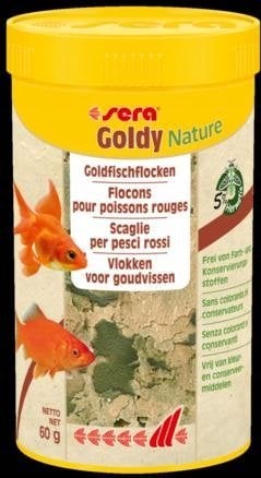 Sera Goldy Nature 250 ml, płatki -pokarm premium