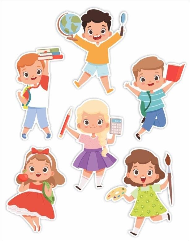 LearnHow Dekoracje okienne dwustronne - Dzieci 01 6szt