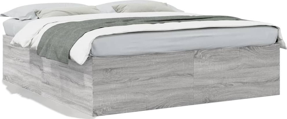 vidaXL vidaXL Rama łóżka, szary dąb sonoma, 200x200 cm