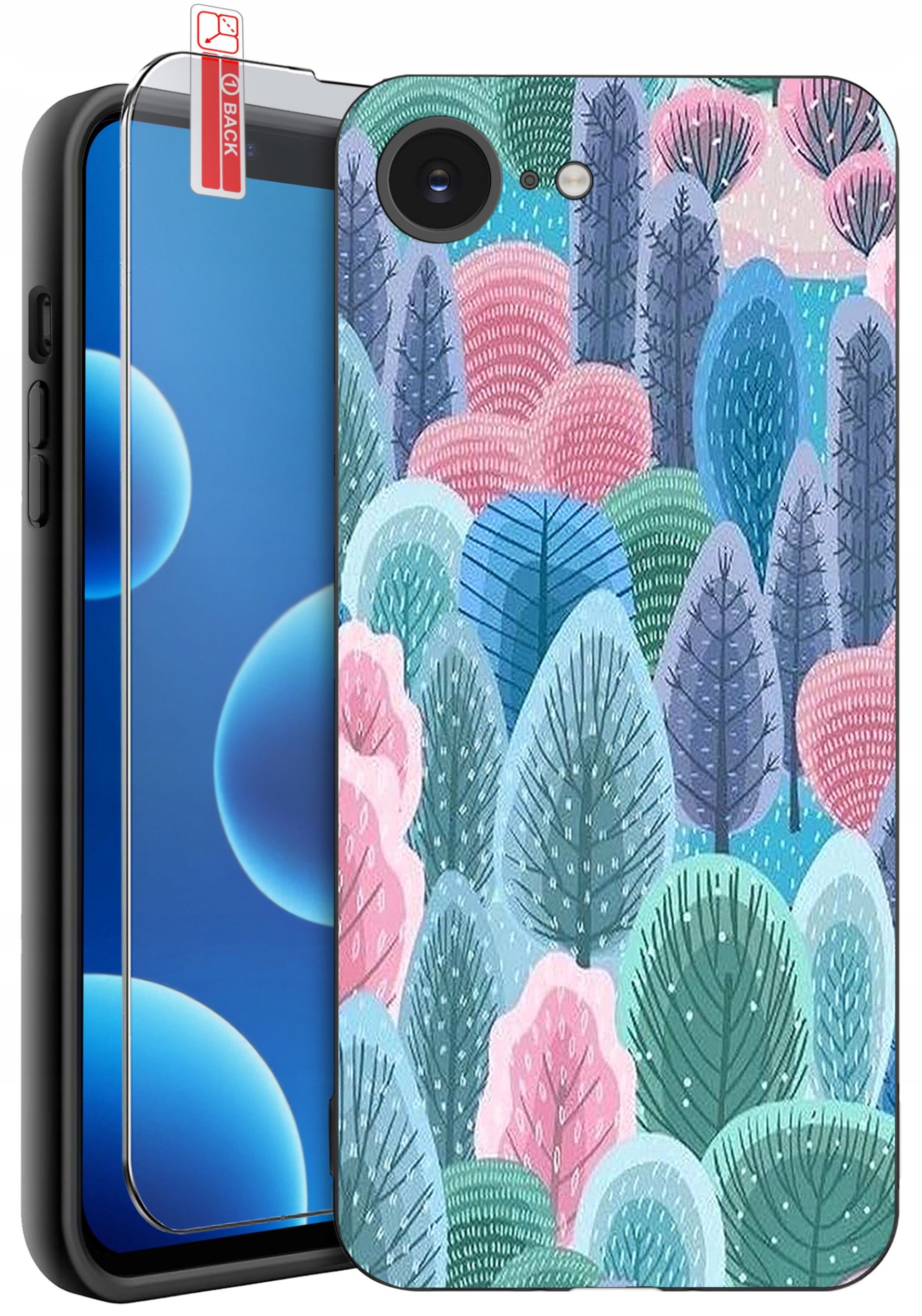 ETUI do iPhone 16e | WZORY | SILIKONOWE MATT CASE + SZKŁO 9H