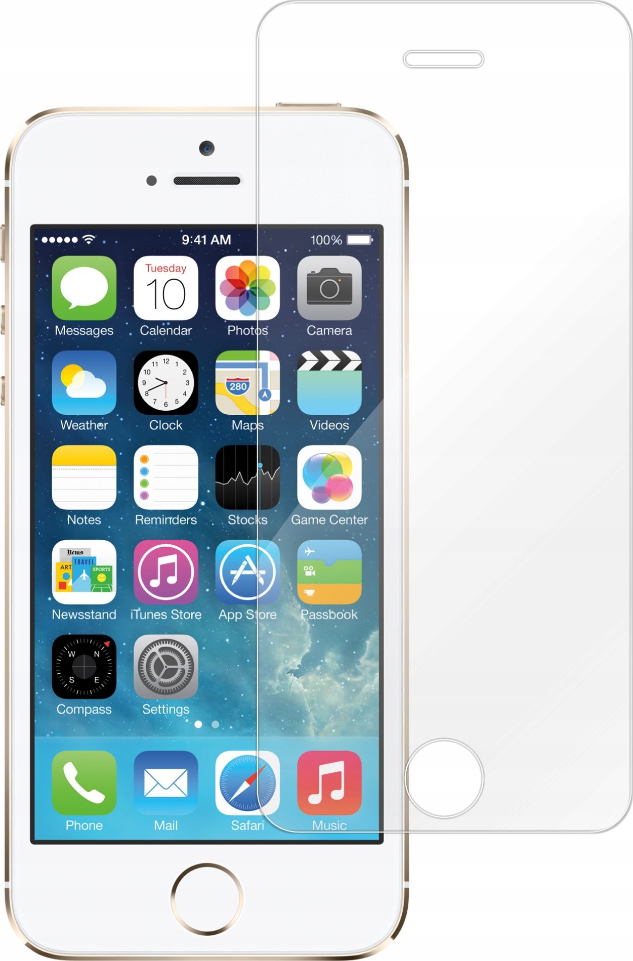 etumi Szkło Hartowane 9H Do Iphone 5 / 5S / Se Szybka Szkiełko Ochronne Na Ekran Twarde Płaskie Przód / Ochrona Matrycy Telefonu Glas0092