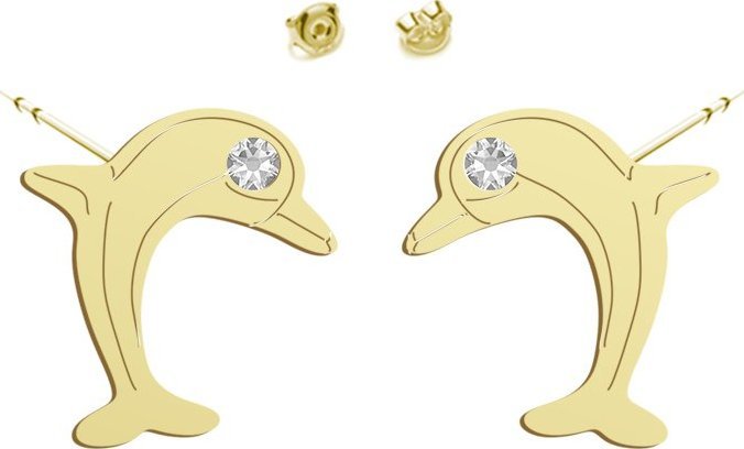 Radziszewska Jewellery Kolczyki z Delfinem srebro pozłacane