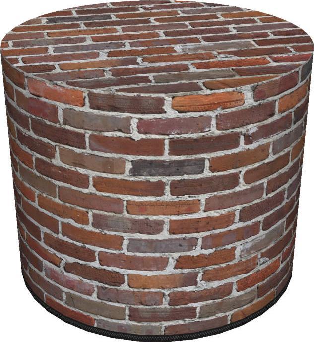 Bertoni-arco Okrągła pufa dekoracyjna - CEGŁA