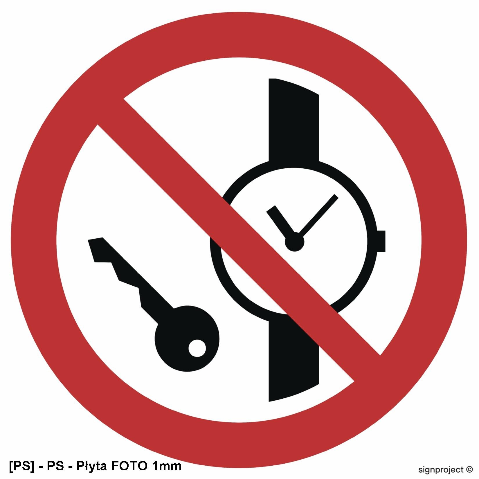 GA008 - Zakaz wstępu z przedmiotami metalowymi i zegarkami 150x150