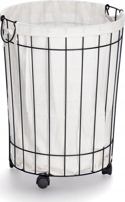 Zeller Metalowy kosz na pranie na kółkach, Ø 44 x 55 cm