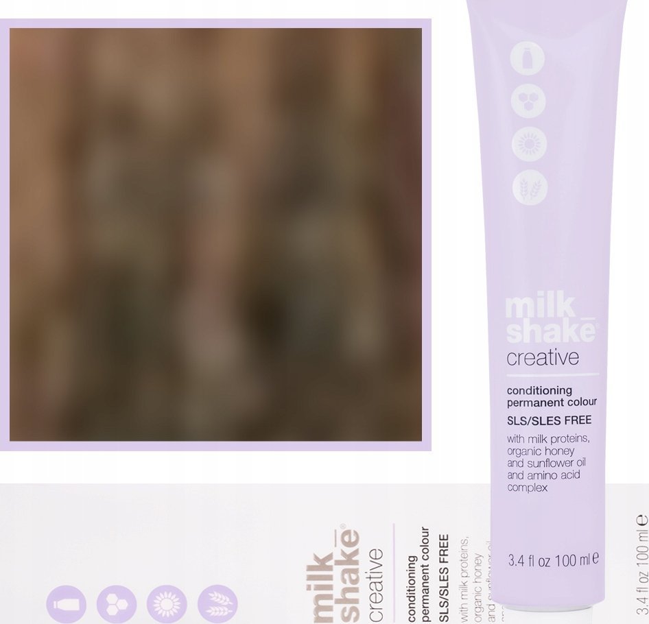 Milk Shake Milk Shake, Creative, SLS/SLES-Free, Permanent Hair Dye, 7.137AG Ash Gold Medium Blond, 100 ml For Women