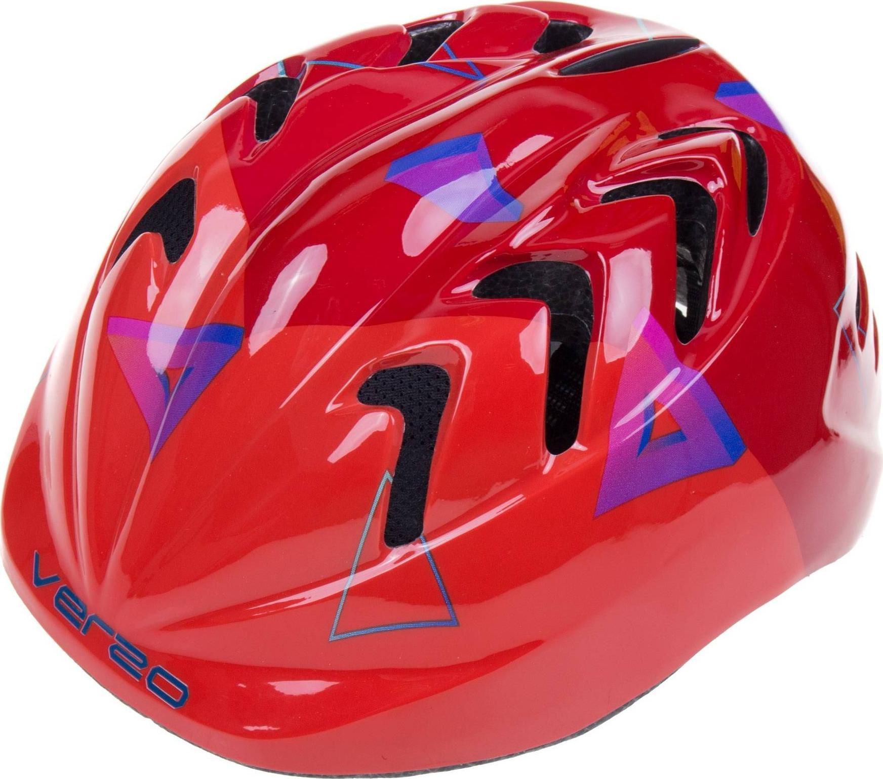Verso Kask KID PRO czerwony-trójkąty 52-56 cm