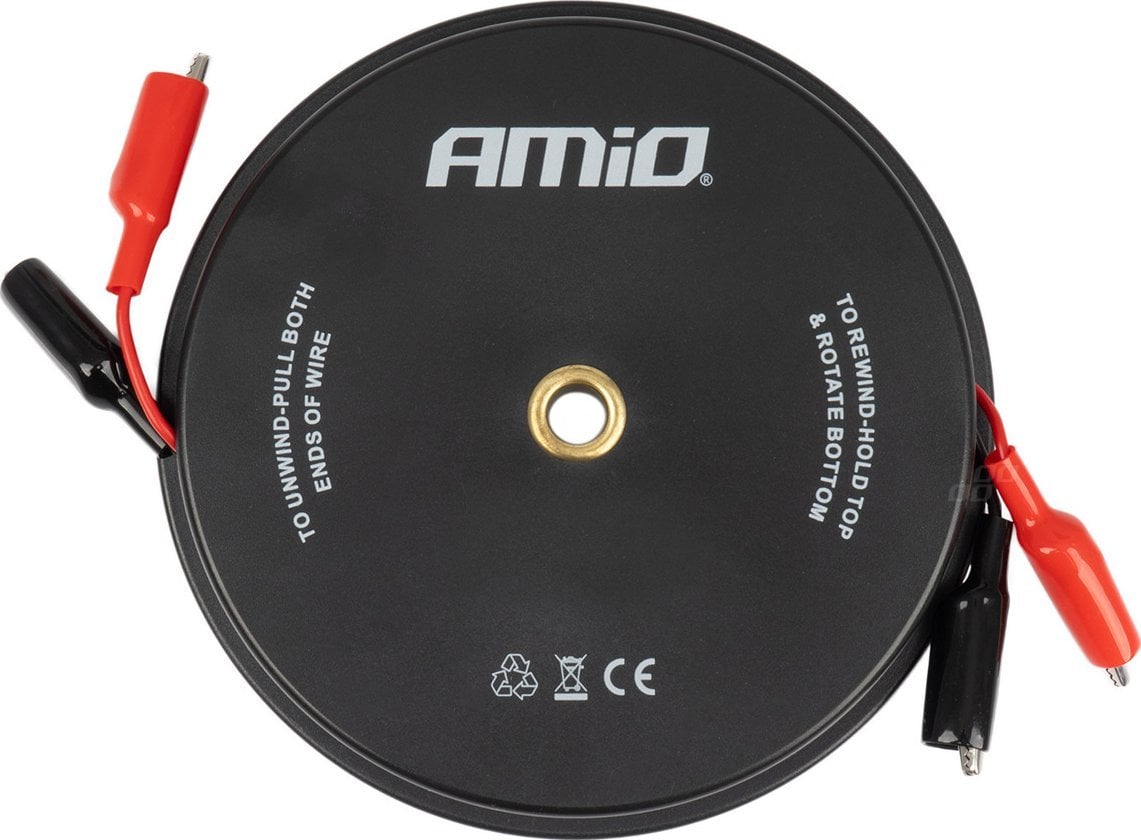 Kable pomiarowe krokodylki zwijane 2x9m amio-04275